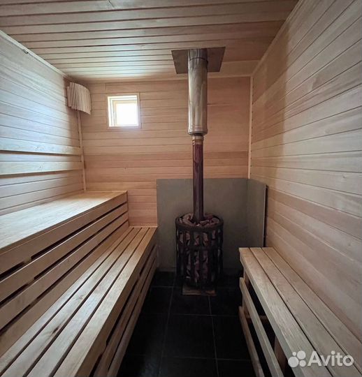 Каркасная баня, не бочка, с печкой от производител