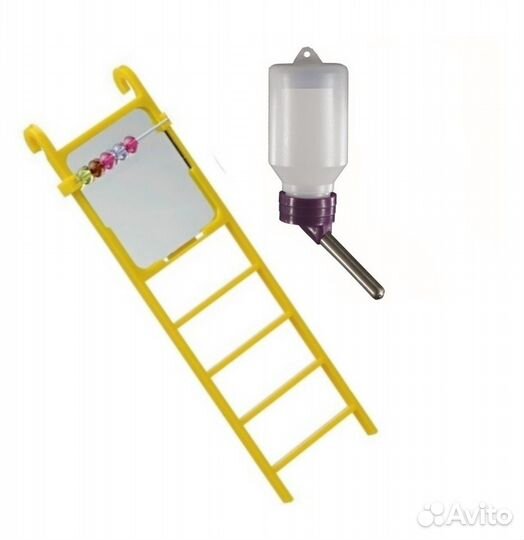 Лесенка с зеркалом для попугая