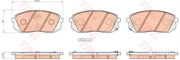 Колодки тормозные дисковые передние hyundai ix