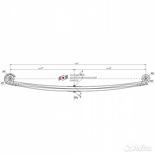 Рессора передняя для Mercedes-Benz Axor 2 листа