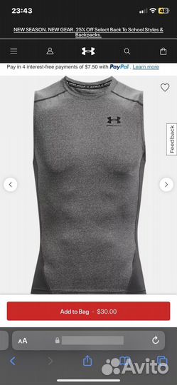 Новая майка Under Armour оригинал