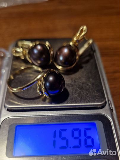Комплект с жемчугом 585проба