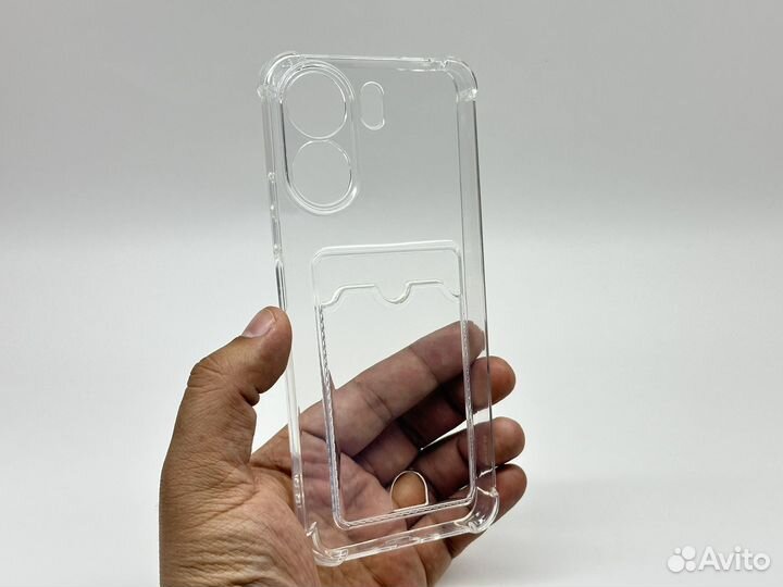 Чехол на xiaomi redmi 13c с карманом для карт