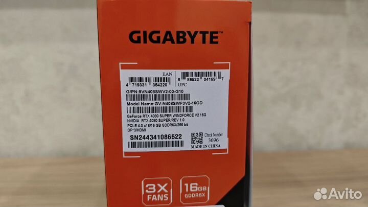 Видеокарта Gigabyte RTX 4080 super windforce V2