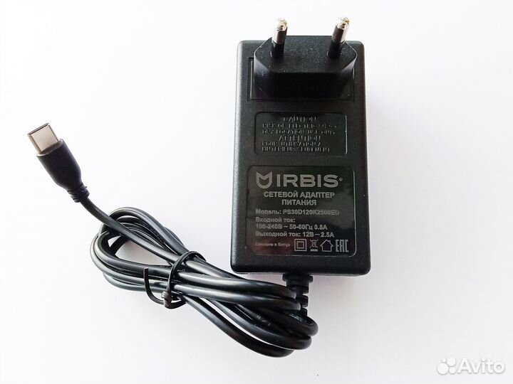 Блок питания для ноутбука Irbis NB99: 12В 2.5А