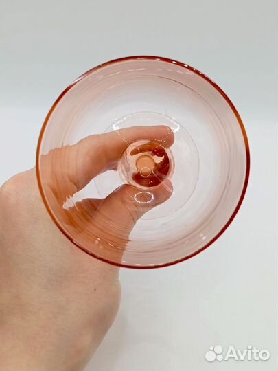 Бокалы Фужеры Розовое Цветное Стекло СССР Винтаж