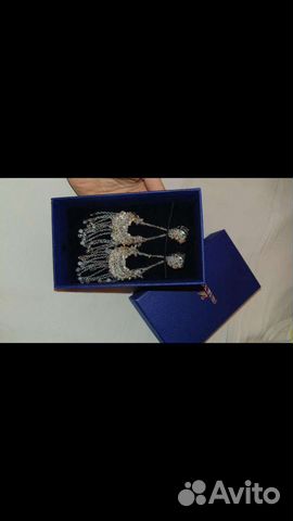 Серьги Swarovski Сваровски длинные с клипсой