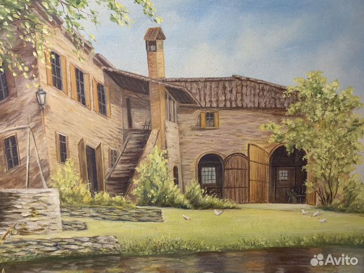 Крупная Картина Маслом на Холсте. Усадьба