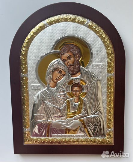 Икона святое семейство с позолотой