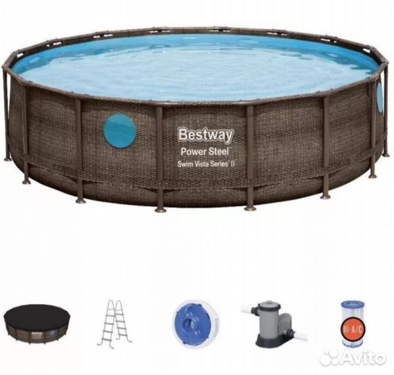 Каркасный бассейн 366 на 100 Ротанг