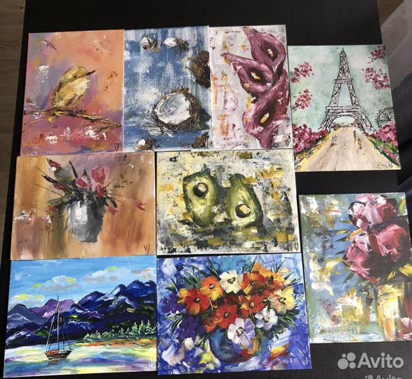 Картины акрилом на холсте 18 на 24 см