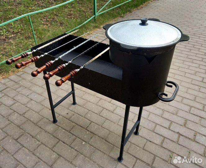 Мангал + шампура + казан