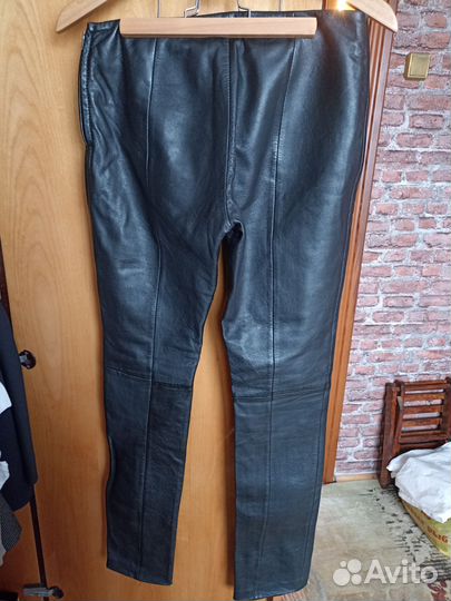Кожаные брюки женские 42