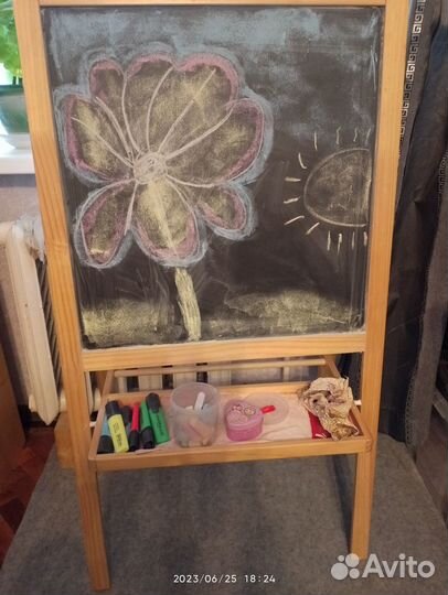 Доска маркено-меловая, магнитная, напольная