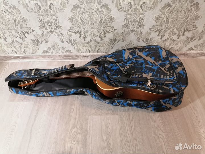 Чехол гитарный тёплый качественный Синий