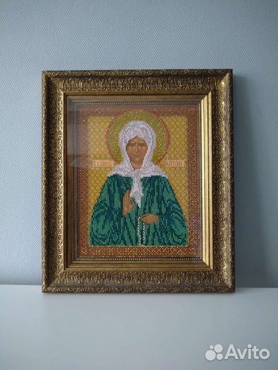 Иконы. Иконы с вышивкой из бисера ручной работы