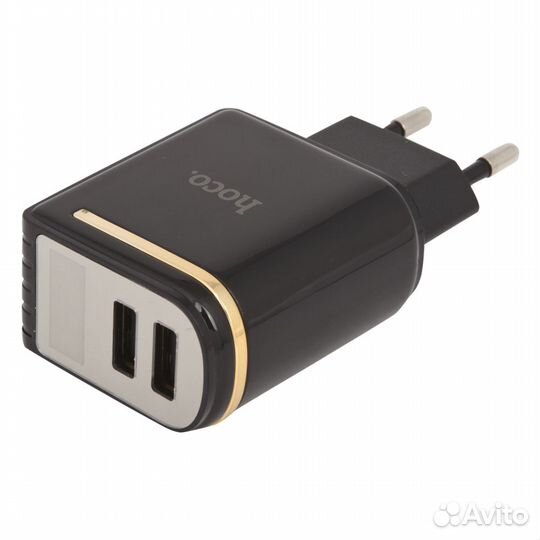 Блок питания hoco C39A с 2 USB портами 2,4A черный