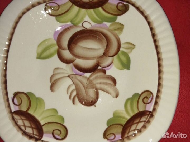 Блюдо СССР зик ручная роспись, Гарднер