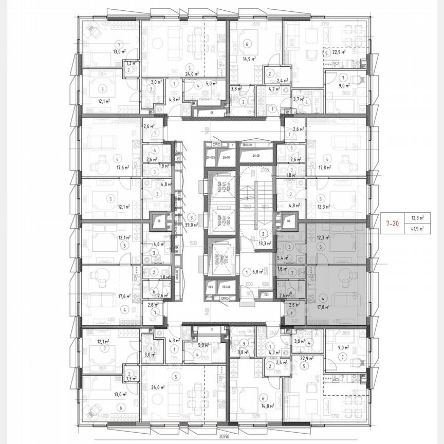 1-к. квартира, 41,4 м², 4/30 эт.