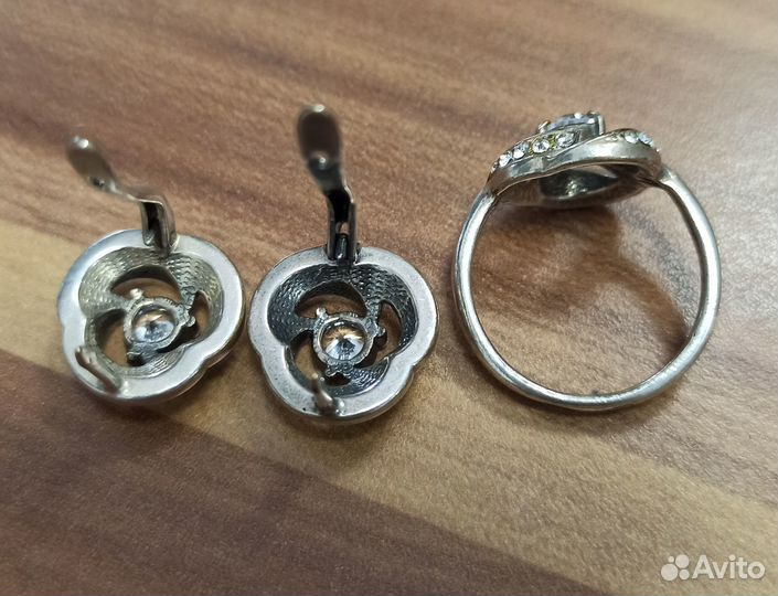 Комплект кольцо и серьги Jenavi бижутерия