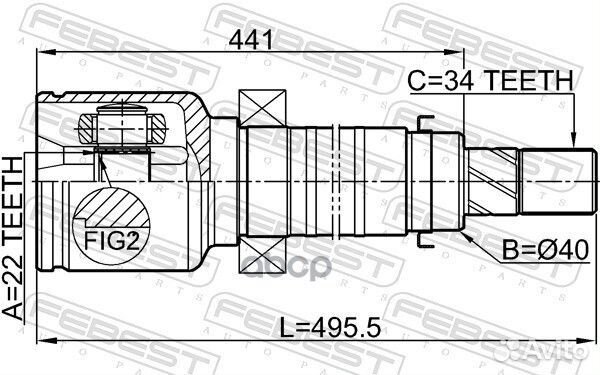 Шрус внутренний правый 22x40x34 ford focus CB8