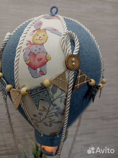 Зайка на шаре интерьерный воздушный шар ночник