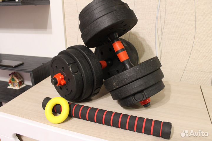 Разборные гантели + штанга 20кг