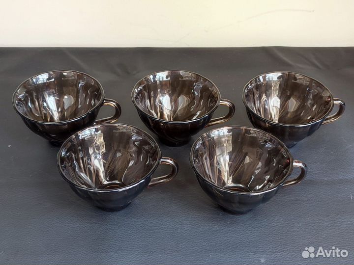 Чашка кофейная дымчатое стекло Vereco France 5 шт