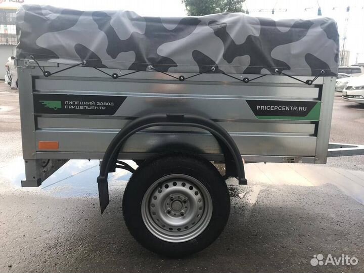 Прицеп легковой, оцинкованный самосвал c тентом
