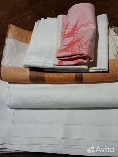 Скатерти и полотенца лен СССР новые