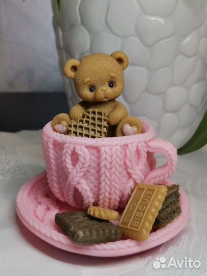 Мыло ручной работы Чашка с Мишкой
