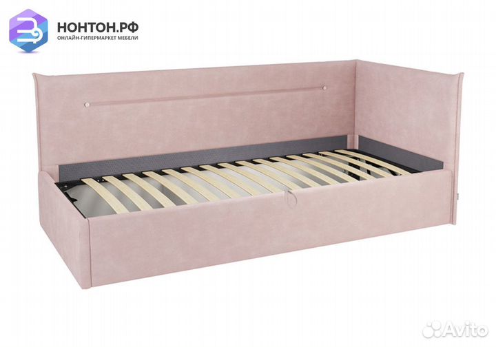 Кровать Альба 0.9 м розовая