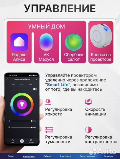 Проектор звездного неба Ночник