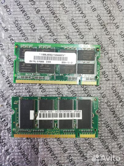 DDR1 512Mb 2 планки для ноутбука