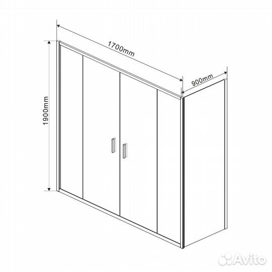 Душевое ограждение Vincea Garda 90x170 см VSR-1G29