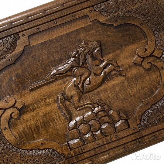 Нарды и шашки резные Всадник 60 х 60 см бук Армения 62587