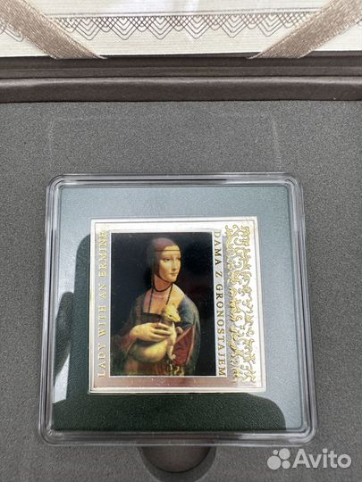 Ниуэ 1 доллар 2012. Дама с Горностаем. Proof