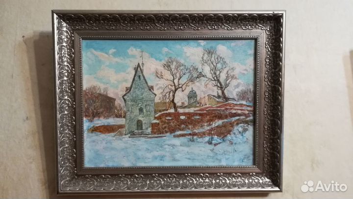 Картина масло,холст. Зимний Выборг