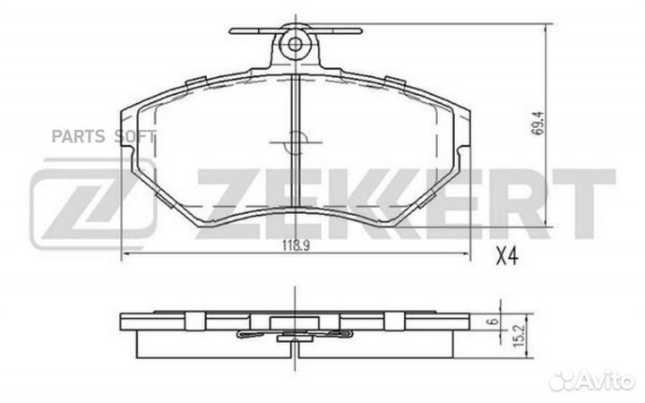 Колодки торм. диск. передн. Seat Ibiza II 94- Tole