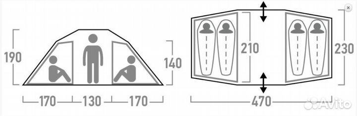 Палатка 4-местная Outventure Hudson 4