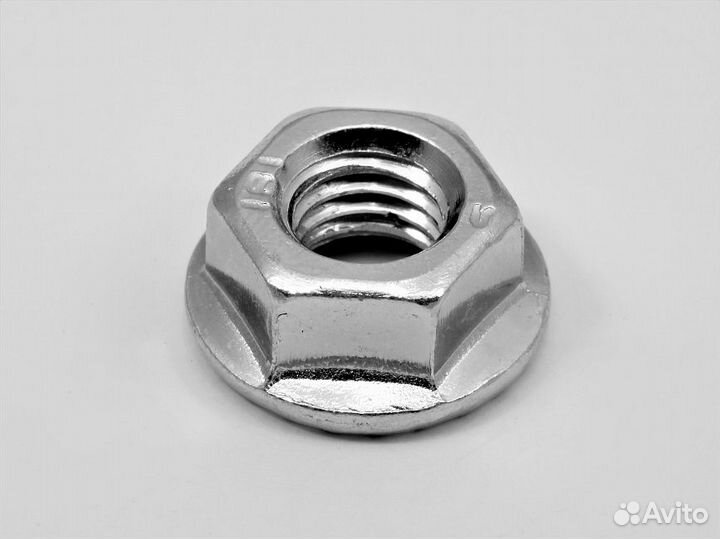 Гайка с фланцем М6, DIN 6923, оцинкованная сталь