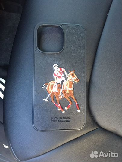 Santa barbara Чехол на iPhone 14 pro max кожаный