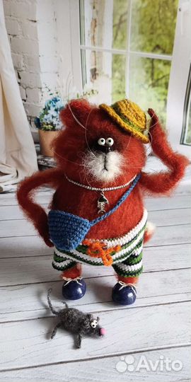 Вязаный кот с другом)