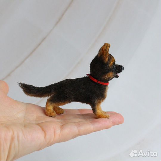 Немецкая овчарка. Мини игрушка ручной работы