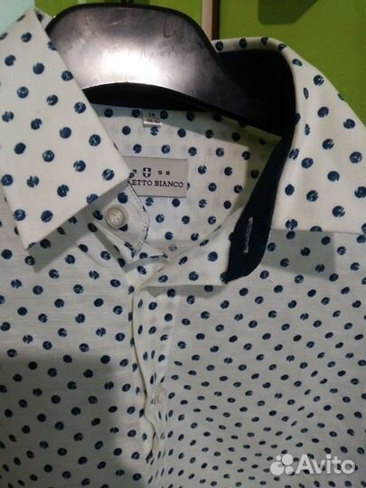 Рубашка-поло хлопок/лен 158/164 новая с принтом