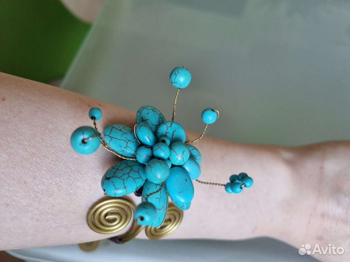 Браслет из натуральной бирюзы