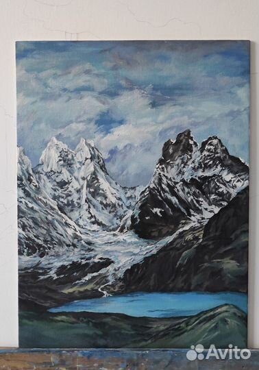 Горный пейзаж маслом