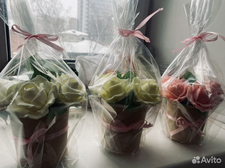 Букет роз из мыло