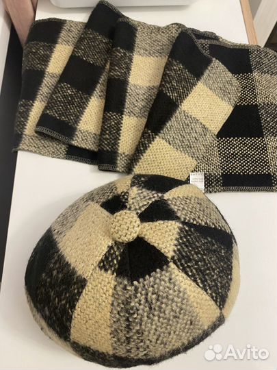 Шапка женская Кепи -жокейка и шарф теплые новые
