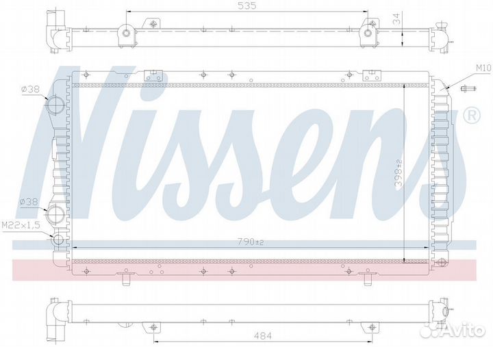 Радиатор двигателя citroen jumper 1 9D-1 9TD 94